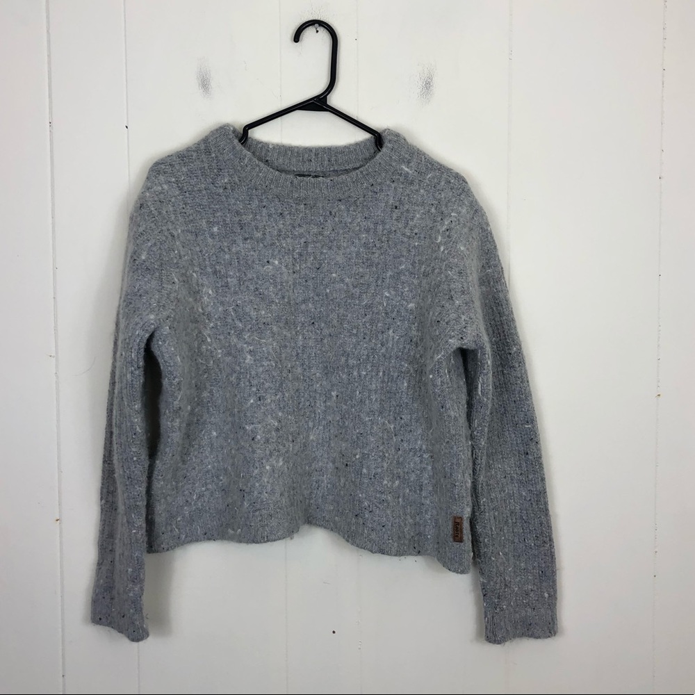 Roots Merino Wool Speckled Salt & Pepper Crewneck Sz S